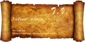 Tefner Vince névjegykártya